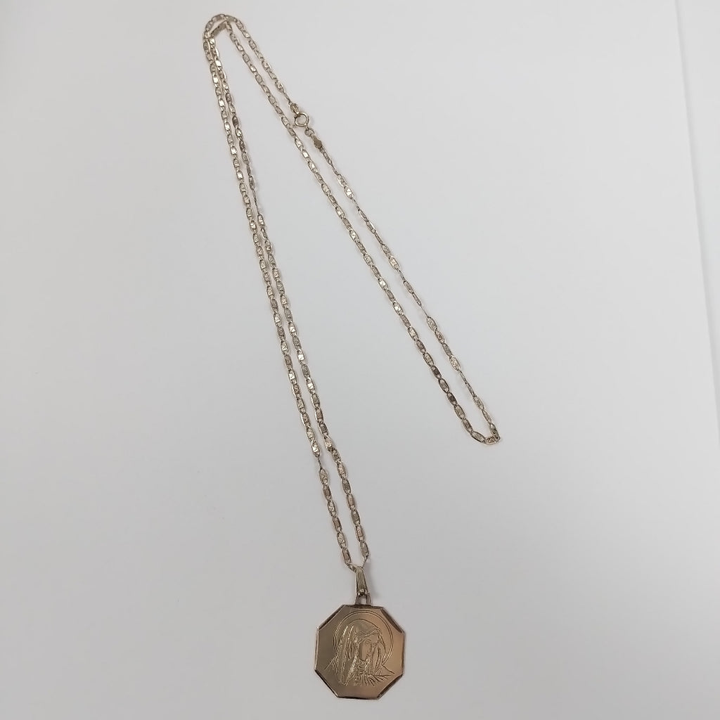 CADENA, MEDALLA RELIGIOSA ORO 10 K 5.1 GRMS (SEMINUEVO)