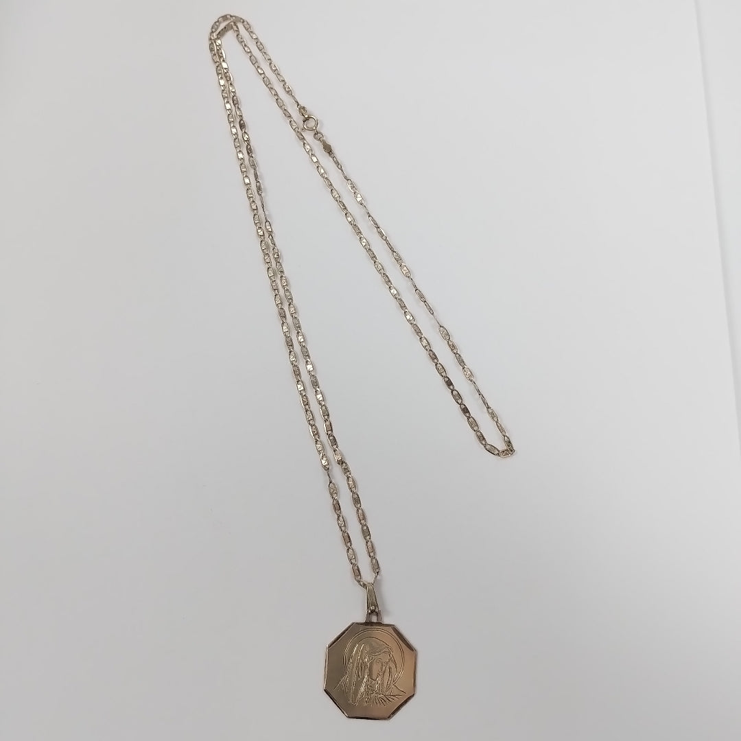 CADENA, MEDALLA RELIGIOSA ORO 10 K 5.1 GRMS (SEMINUEVO)