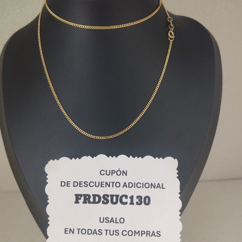 CADENAS TEJIDO BARBADA ORO 10K 55 CM 3.1 GR (NUEVO)