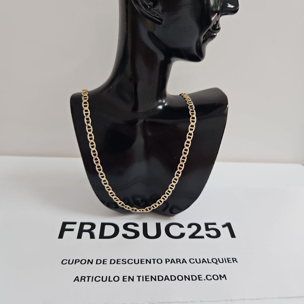 CADENAS TEJIDO GUCHI DIAMANTADO ORO 10K 55 CM 3.8 GR (NUEVO)