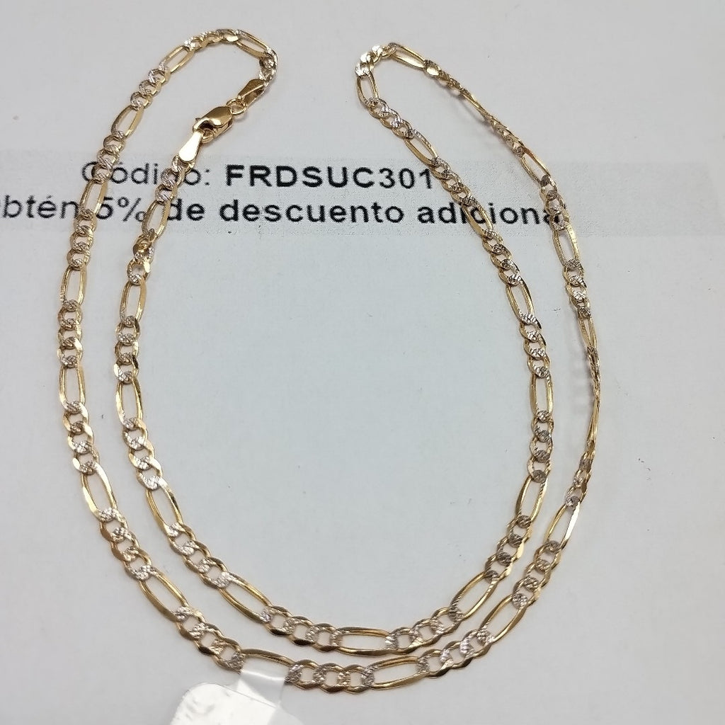 CADENAS TEJIDO 3X1 DIAMANTADO ORO 10K 50 CM 6 GR (NUEVO)