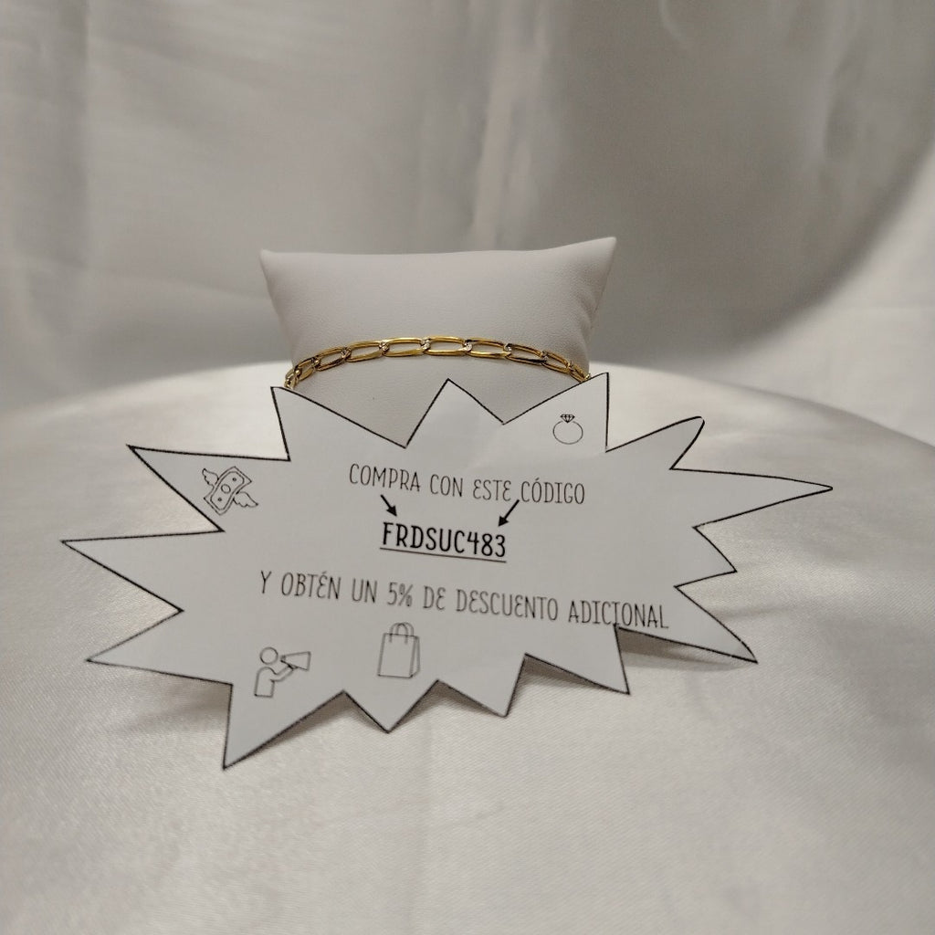 PULSERA TEJIDO ESLABONES 4G 21 CM (NUEVO)
