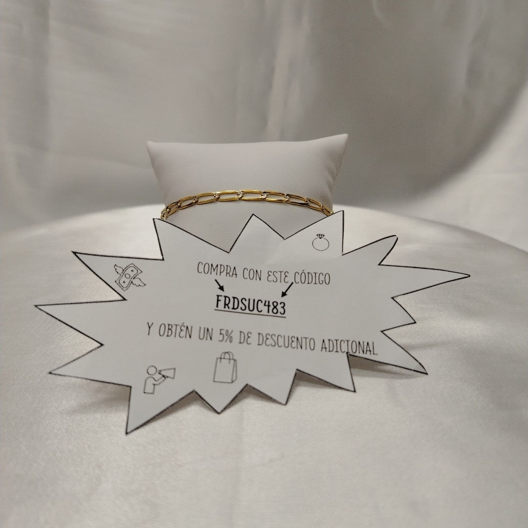 PULSERA TEJIDO ESLABONES 4G 21 CM (NUEVO)