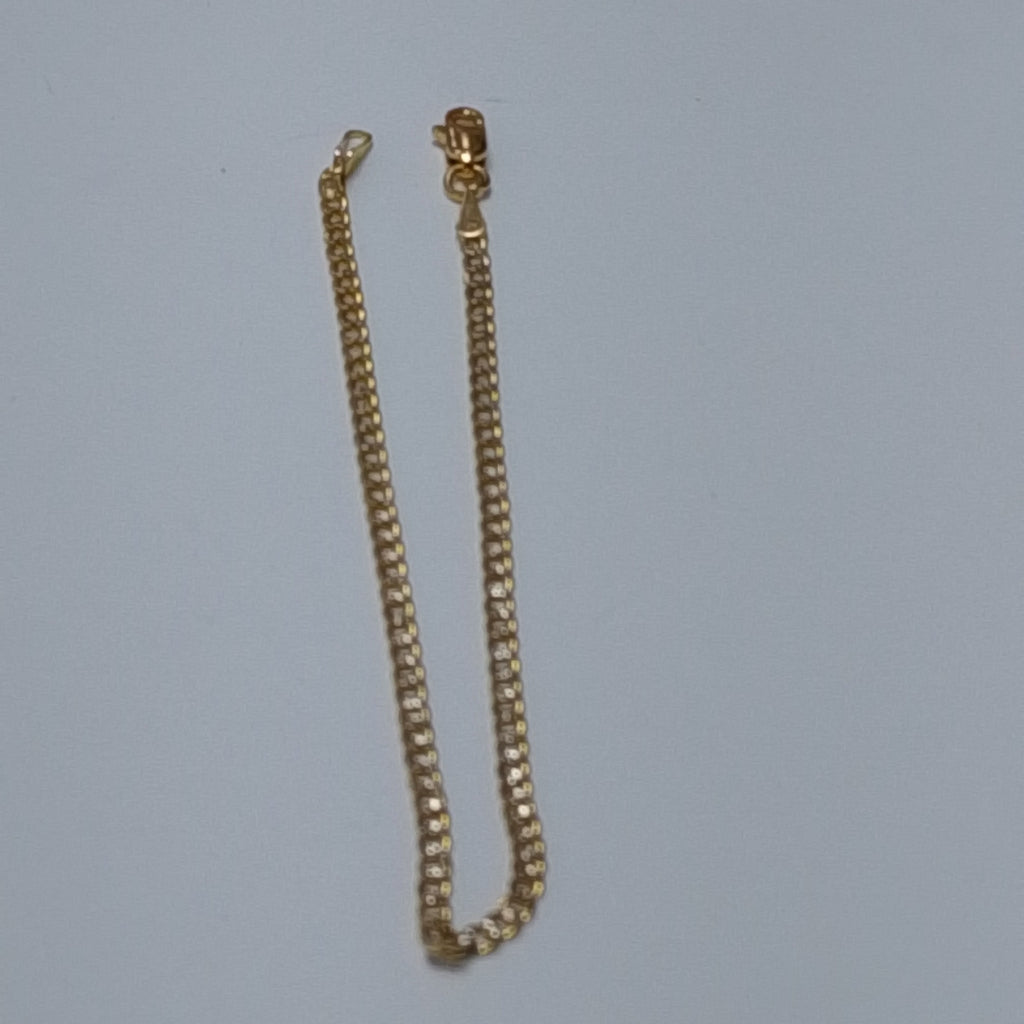 PULSERAS BARBADA DIAMANTADA ORO 14K 18 CM 2.2 GR (NUEVO)