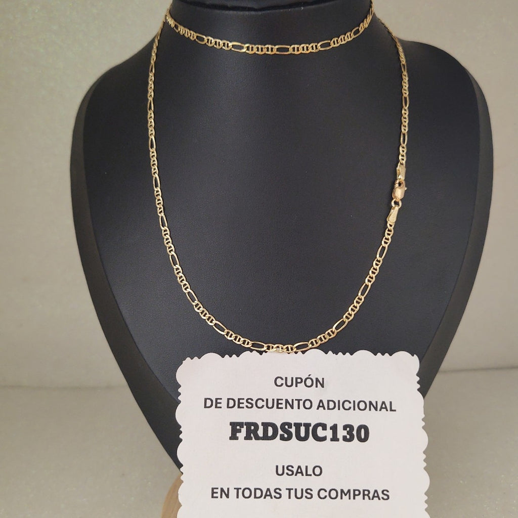 CADENAS TEJIDO FIGARO GUCHI ORO 10K 60 CM 5.4 GR (NUEVO)