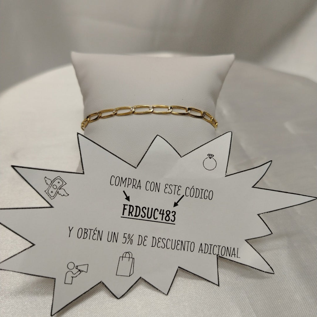 PULSERA TEJIDO ESLABONES 4G 18 CM (NUEVO)