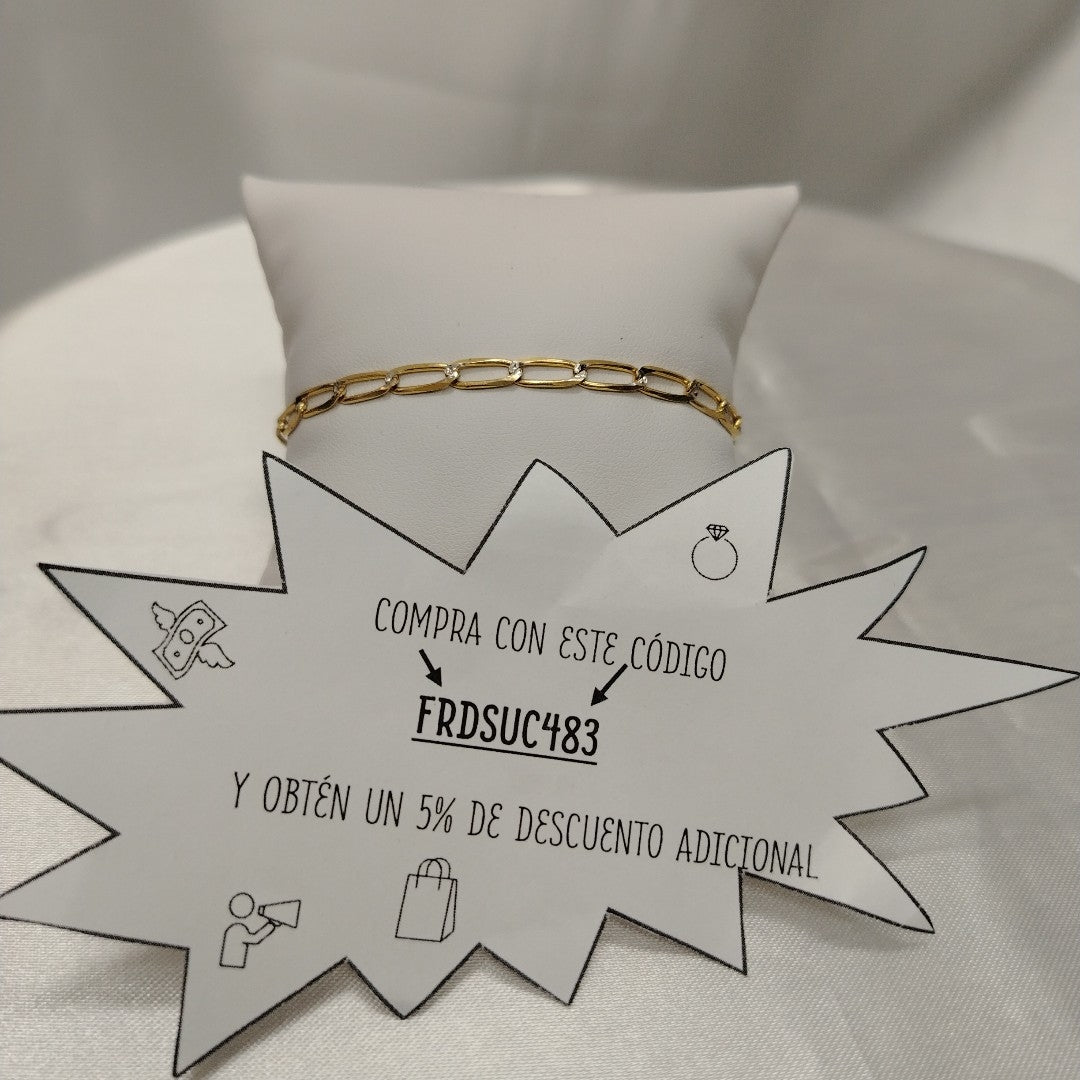 PULSERA TEJIDO ESLABONES 4G 18 CM (NUEVO)