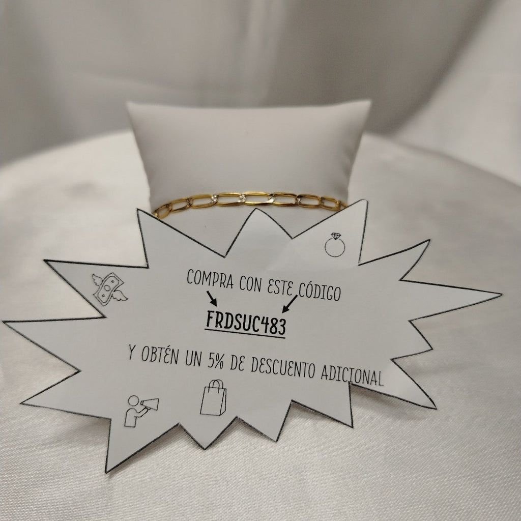 PULSERA TEJIDO ESLABONES 4G 18 CM (NUEVO)