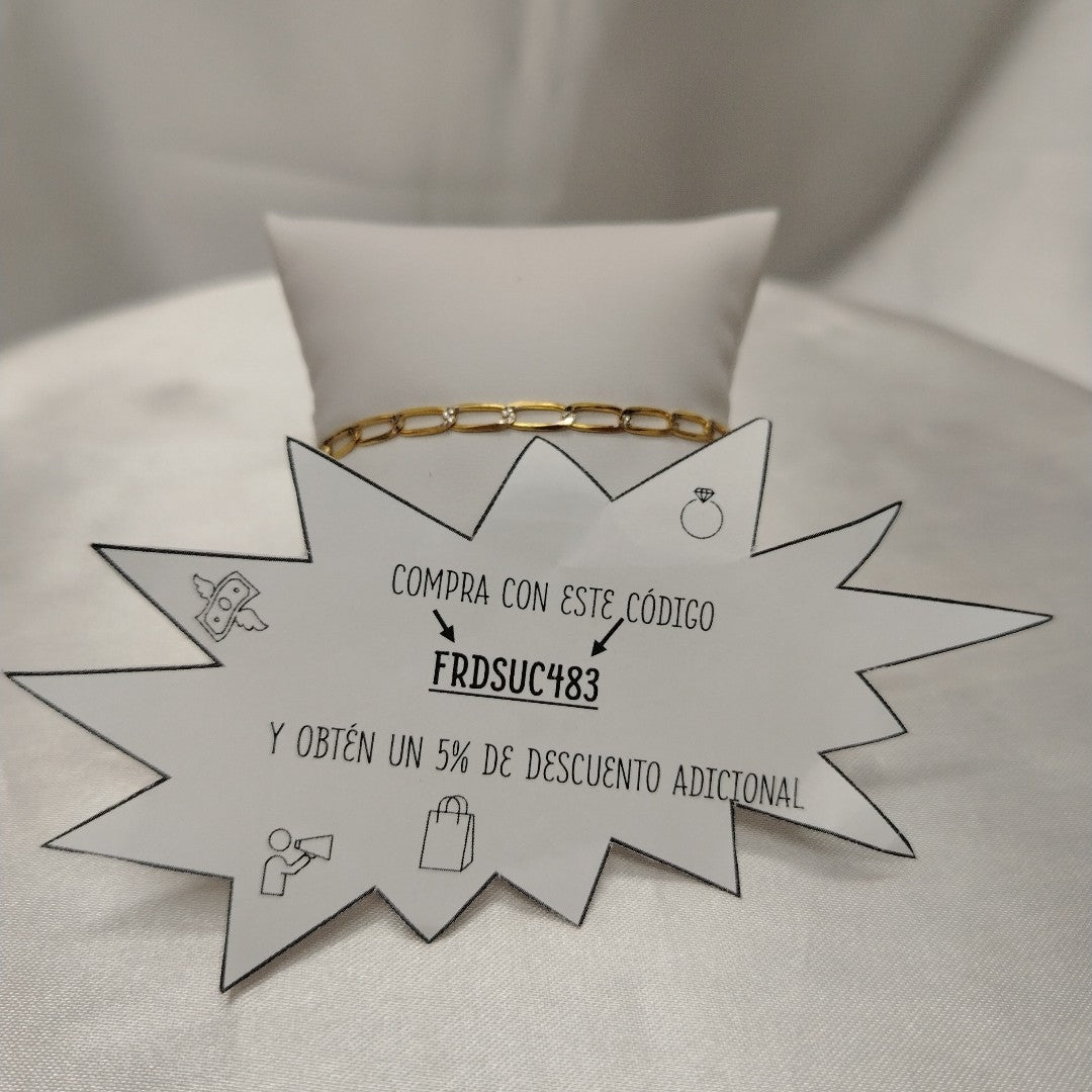 PULSERA TEJIDO ESLABONES 4G 18 CM (NUEVO)