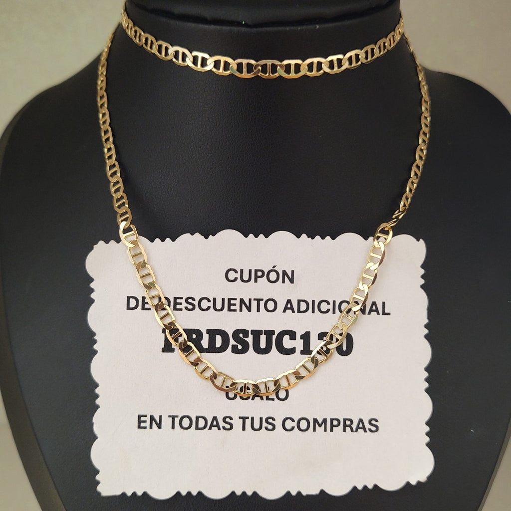 CADENAS TEJIDO MARINERA ORO 14K 55 CM 7.9 GR (NUEVO)
