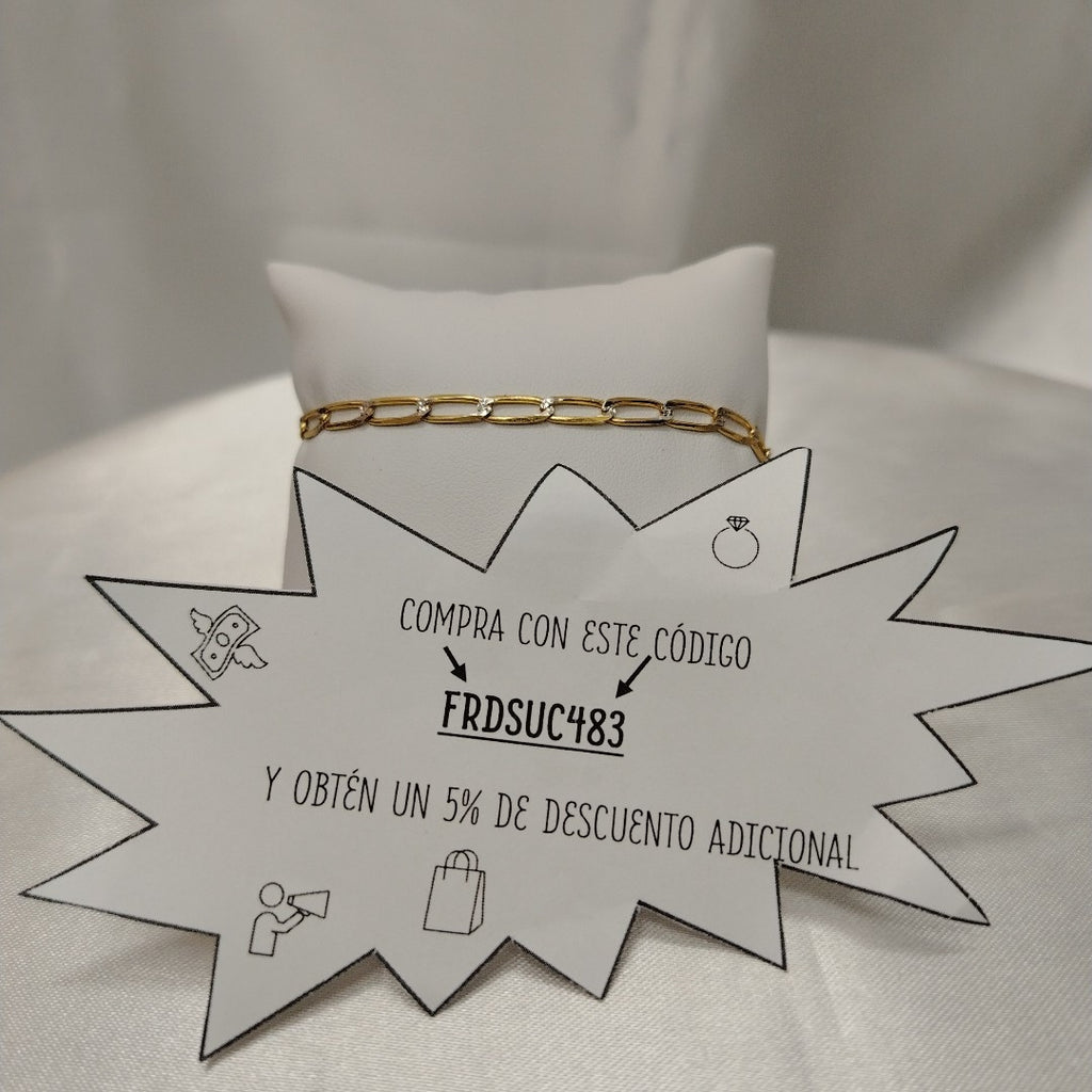 PULSERA TEJIDO ESLABONES 4G 18 CM (NUEVO)