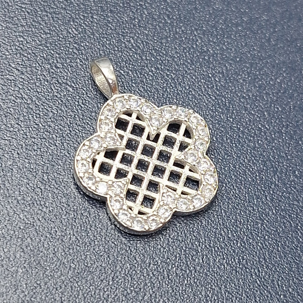DIJE FLOR CON CIRCONIAS PLATA .925 1.7 GR (NUEVO)