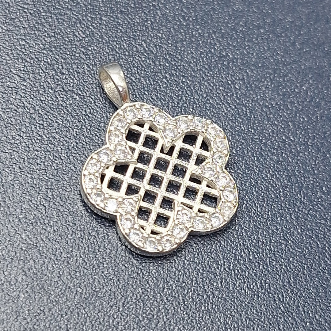 DIJE FLOR CON CIRCONIAS PLATA .925 1.7 GR (NUEVO)