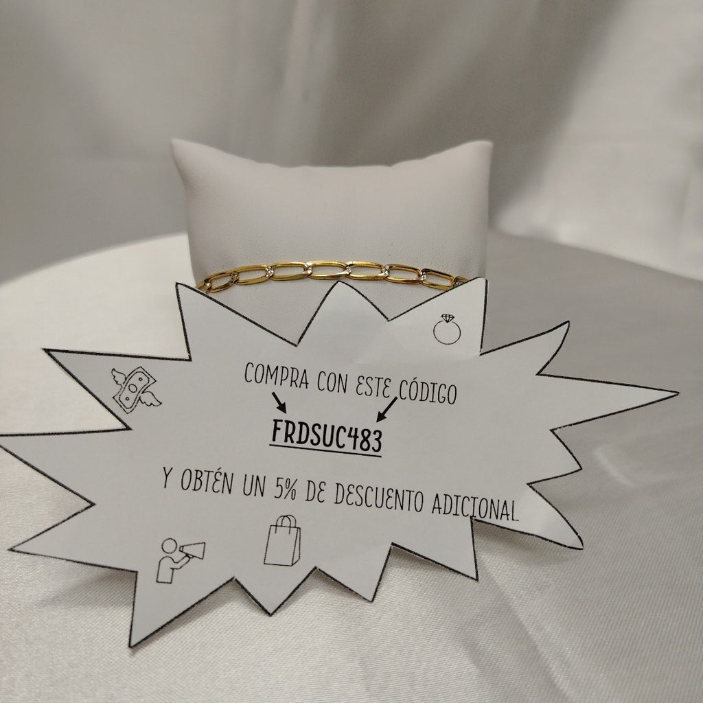 PULSERA TEJIDO ESLABONES 4G 18 CM (NUEVO)