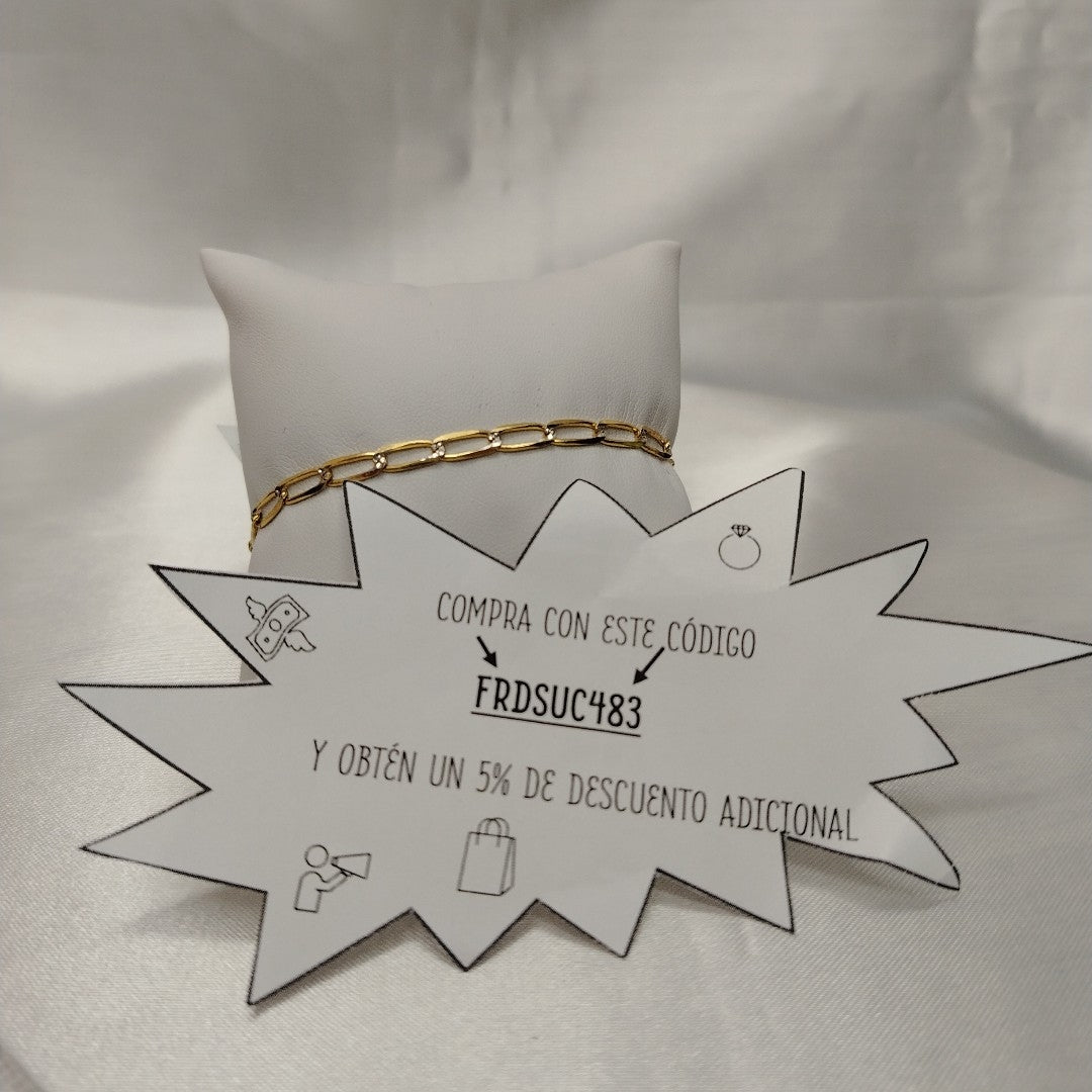 PULSERA TEJIDO ESLABONES 4G 18 CM (NUEVO)