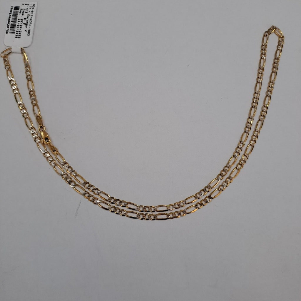 CADENAS TEJIDO 3X1 DIAMANTADO ORO 10K 55 CM 6.4 GR (NUEVO)