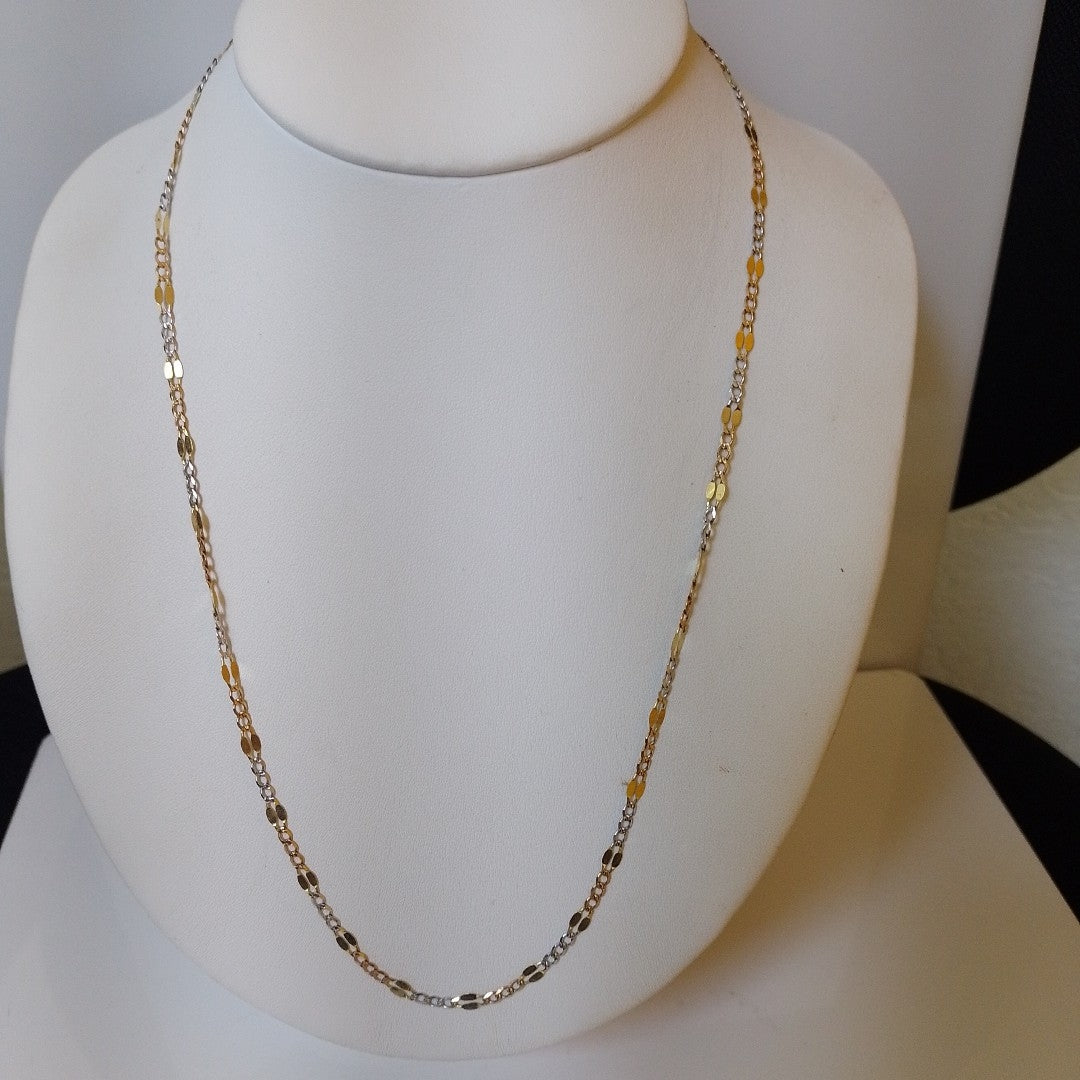 CADENA ORO, ORO BLANCO 14 K 4.4 GRMS (SEMINUEVO)