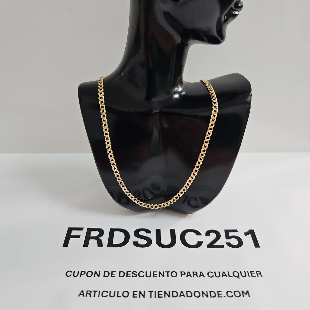 CADENAS BARBADA DIAMANTADA ORO 14K 60 CM 6.1 GR (NUEVO)