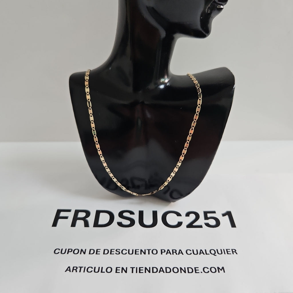 CADENAS TEJIDO ESPEJO ORO 10K 55 CM 1.7 GR (NUEVO)