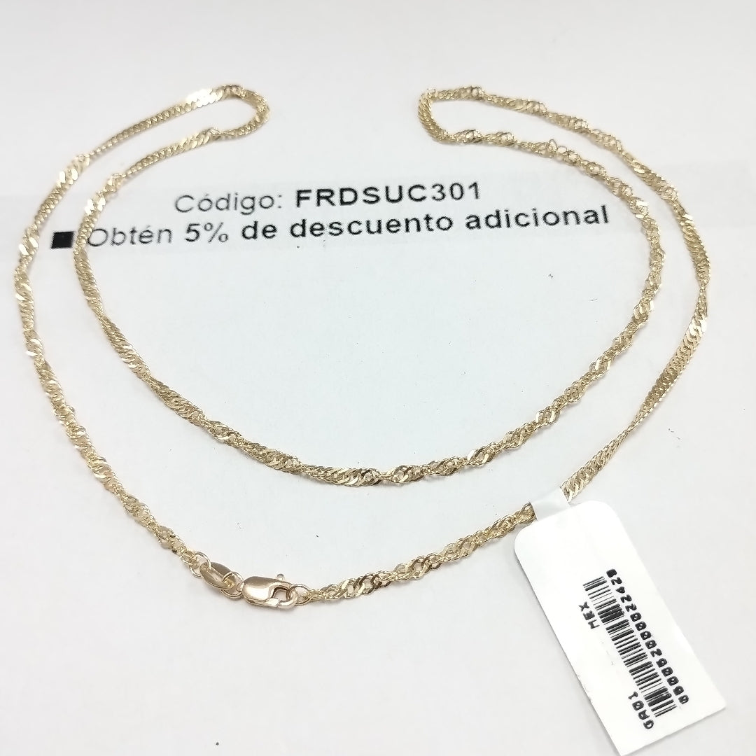CADENAS TEJIDO MEDIO TZL ORO 14K 55 CM 4.9 GR (NUEVO)