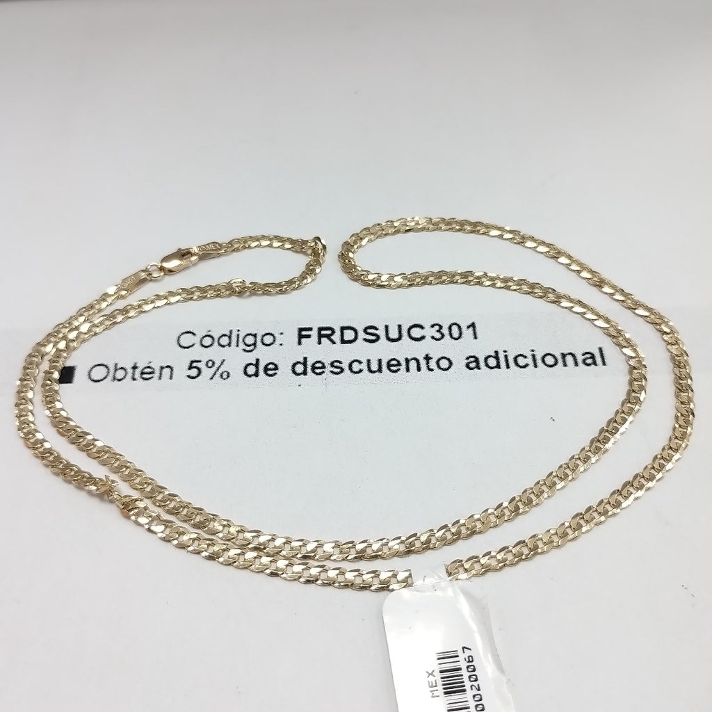 CADENAS TEJIDO BARBADA ORO 10K 55 CM 8.2 GR (NUEVO)