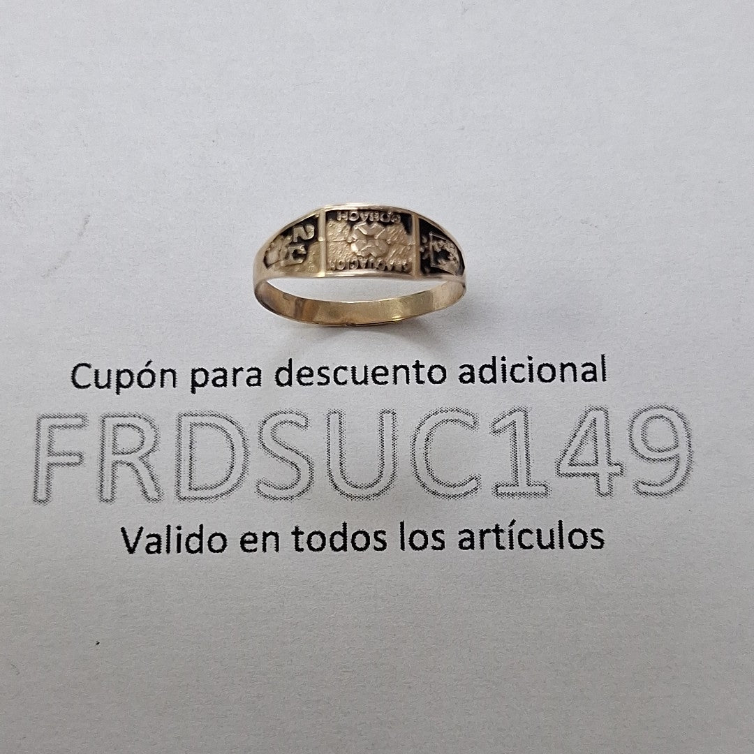 ANILLO DE GRADUACIÓN ORO 8 K 1.2 GRMS (SEMINUEVO)