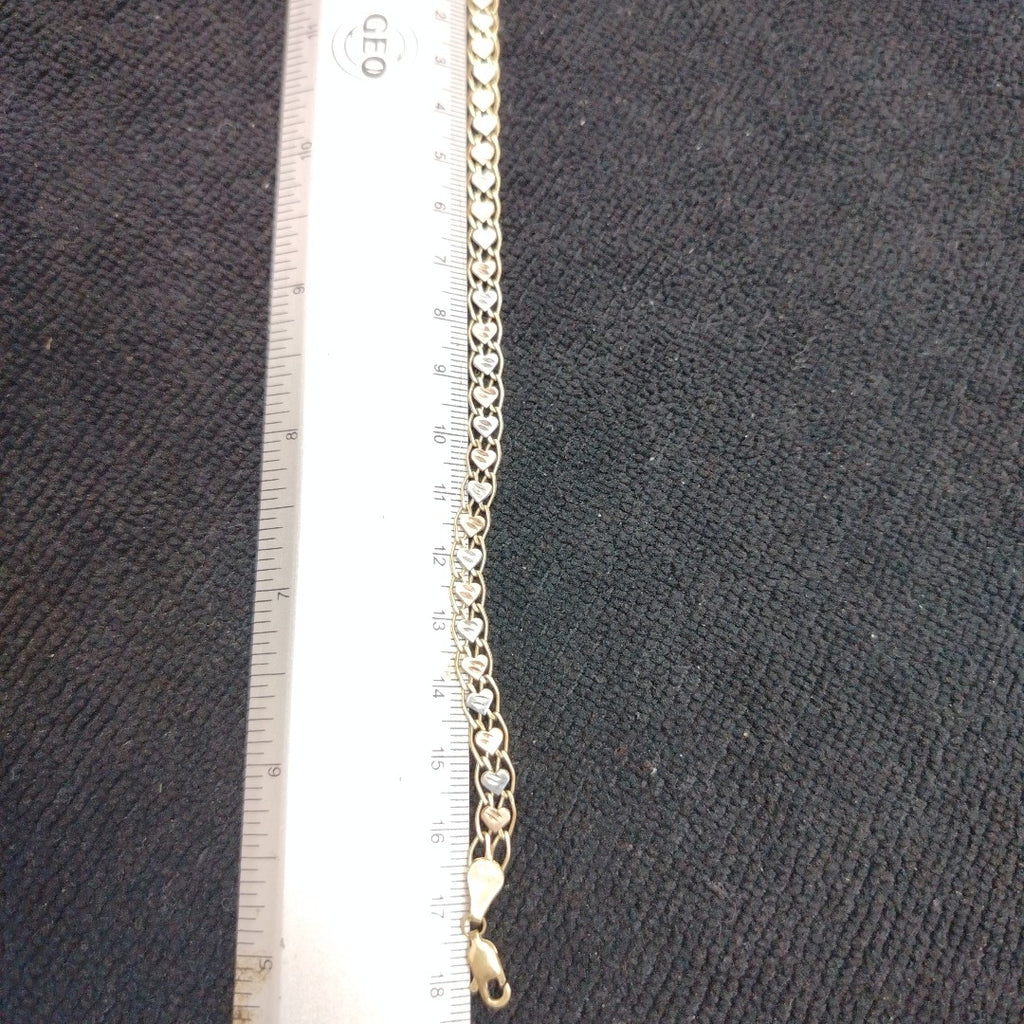 PULSERA ORO COMBINADO 10 K 4.6 GRMS (SEMINUEVO)