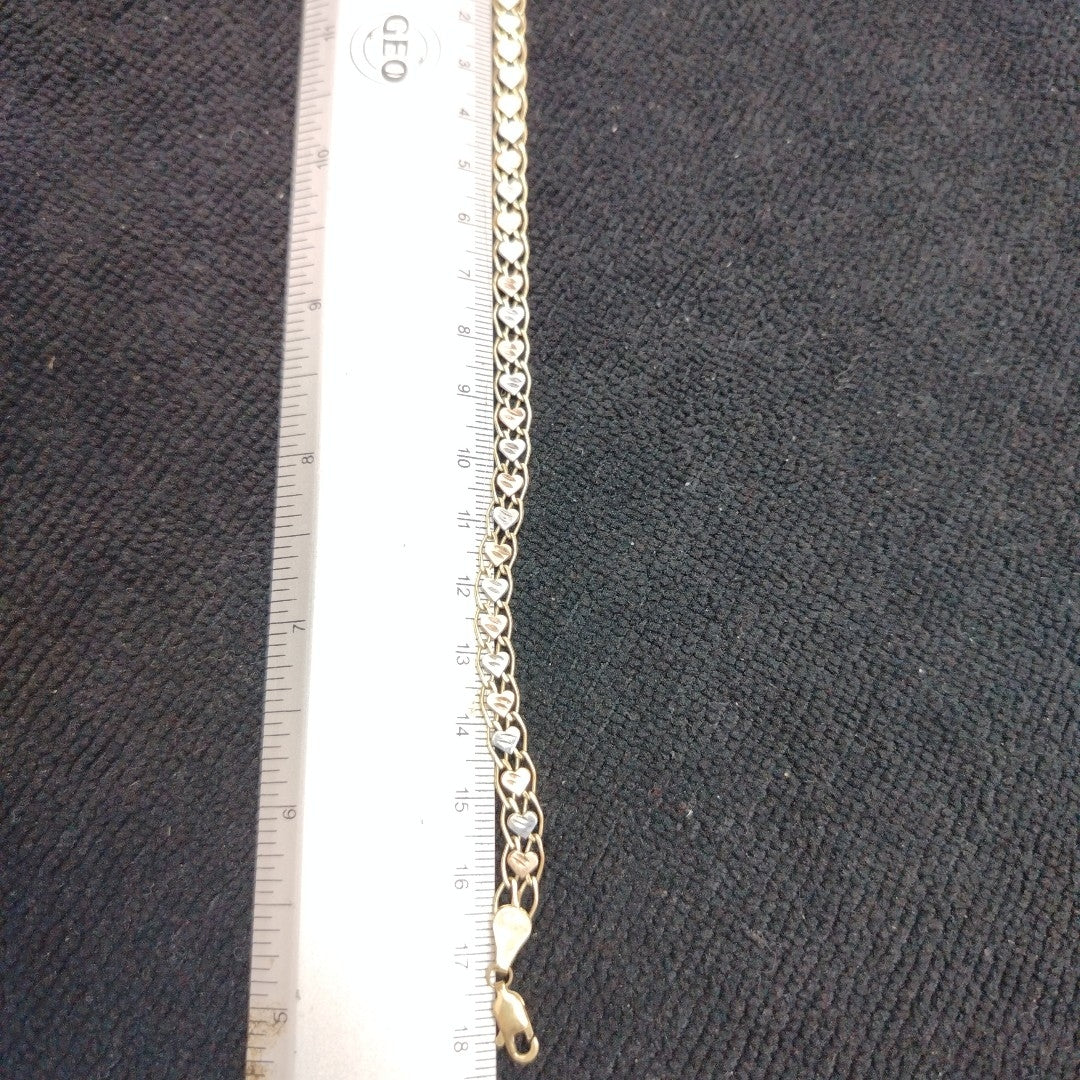 PULSERA ORO COMBINADO 10 K 4.6 GRMS (SEMINUEVO)