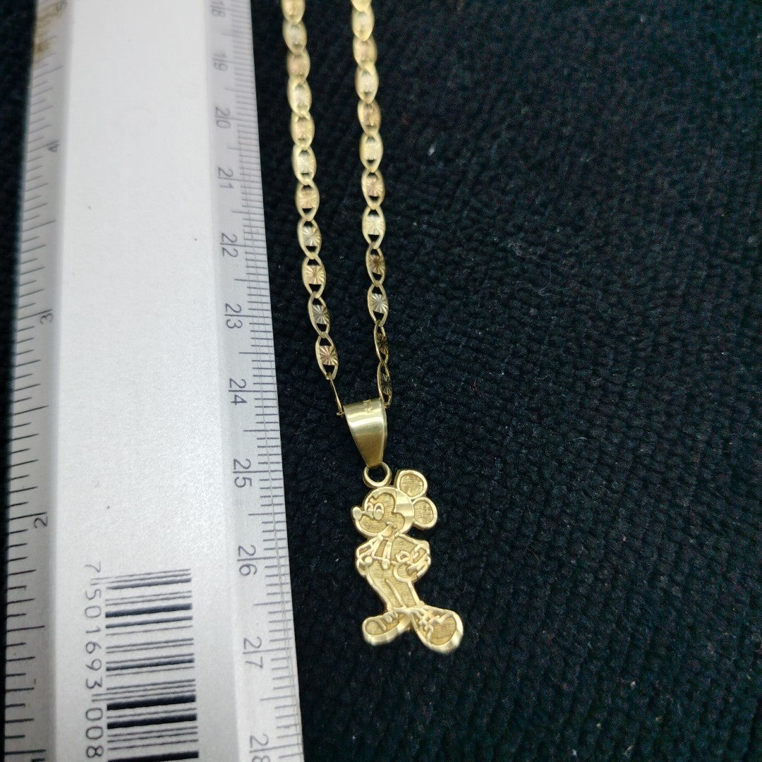 CADENA, DIJE ORO COMBINADO 10 K 4.8 GRMS (SEMINUEVO)
