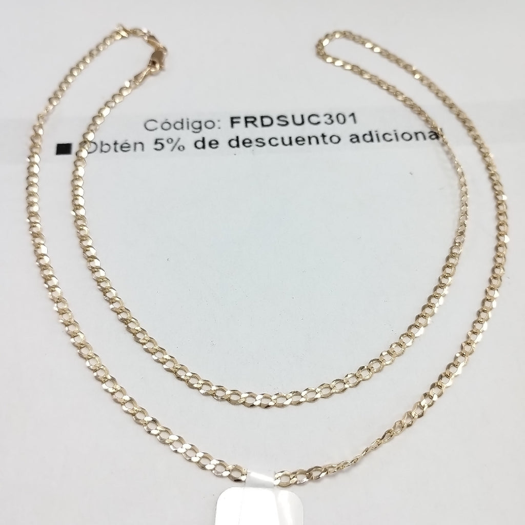 CADENAS TEJIDO BARBADA ORO 14K 60 CM 5.4 GR (NUEVO)