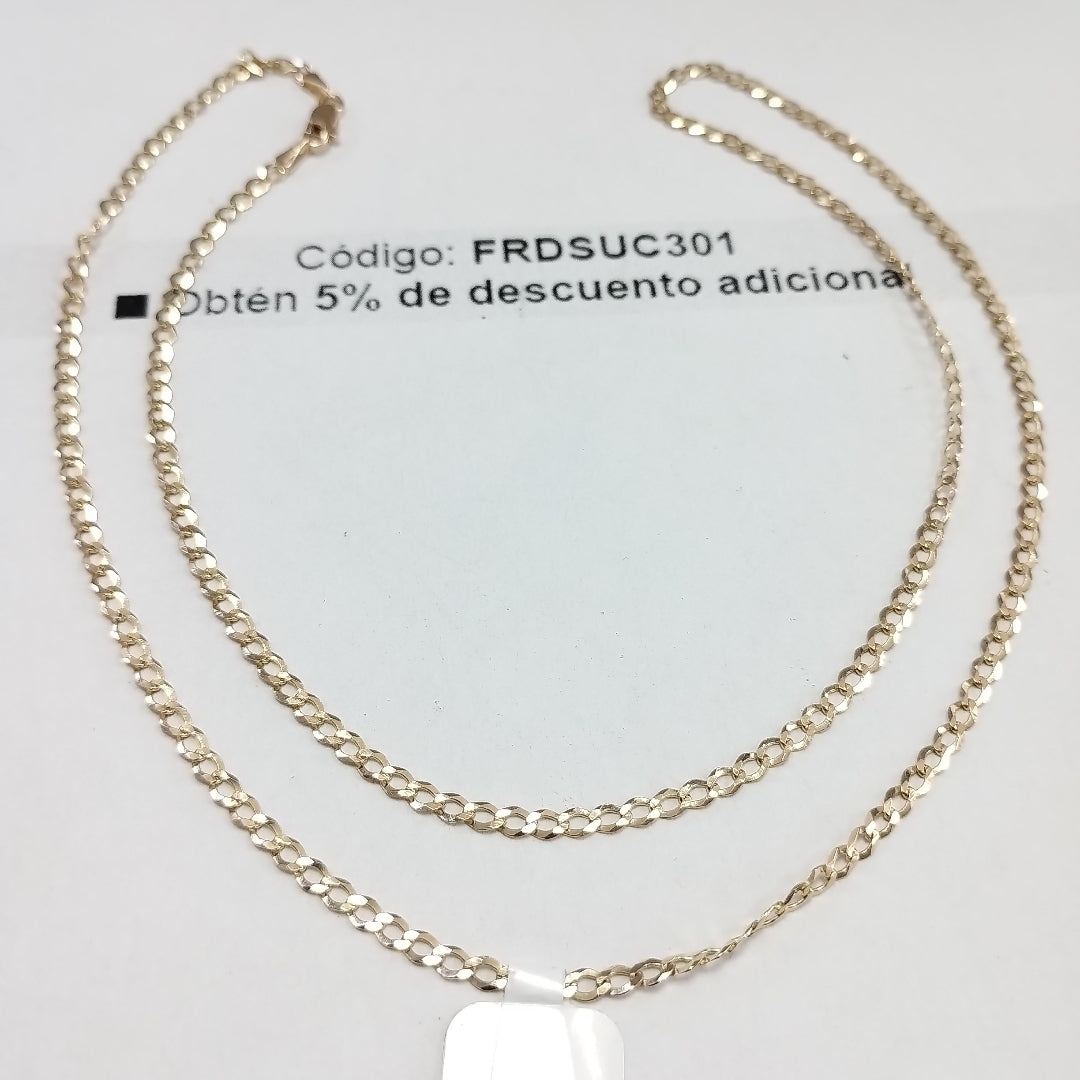 CADENAS TEJIDO BARBADA ORO 14K 60 CM 5.4 GR (NUEVO)