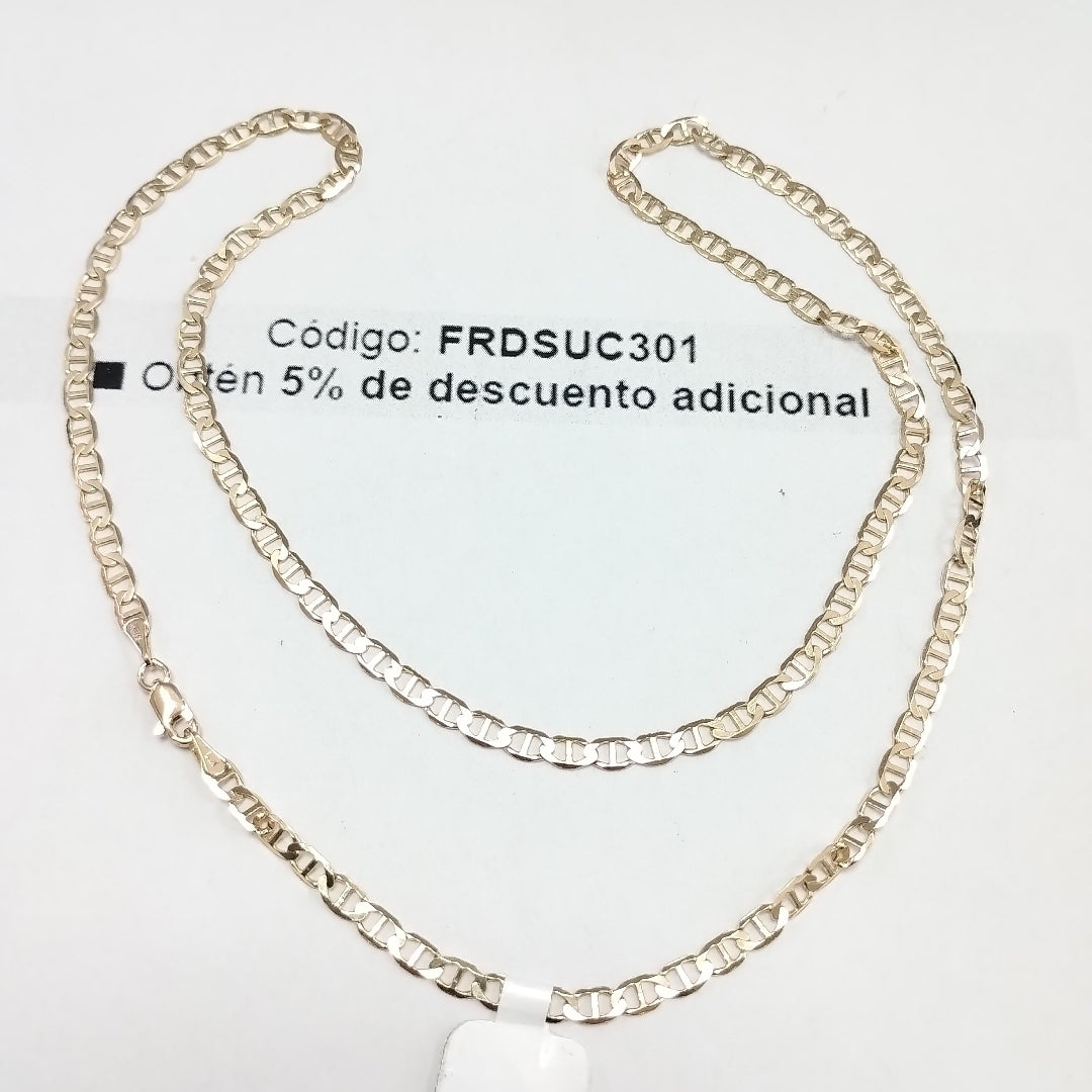 CADENAS TEJIDO MARINERA ORO 14K 55 CM 7.9 GR (NUEVO)