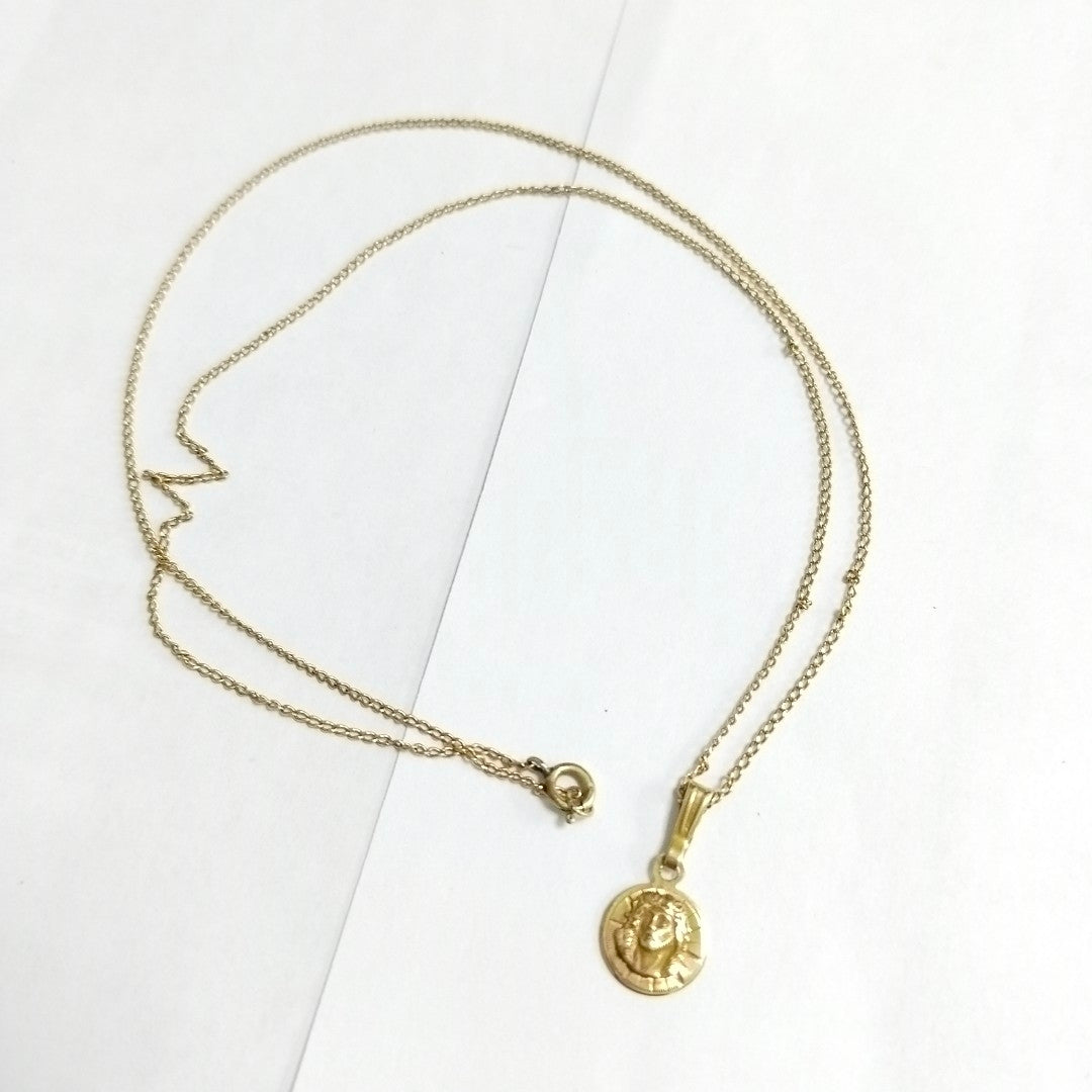 CADENA,MEDALLA RELIGIOSA ORO 14 K 2,20 GRMS (SEMINUEVO)