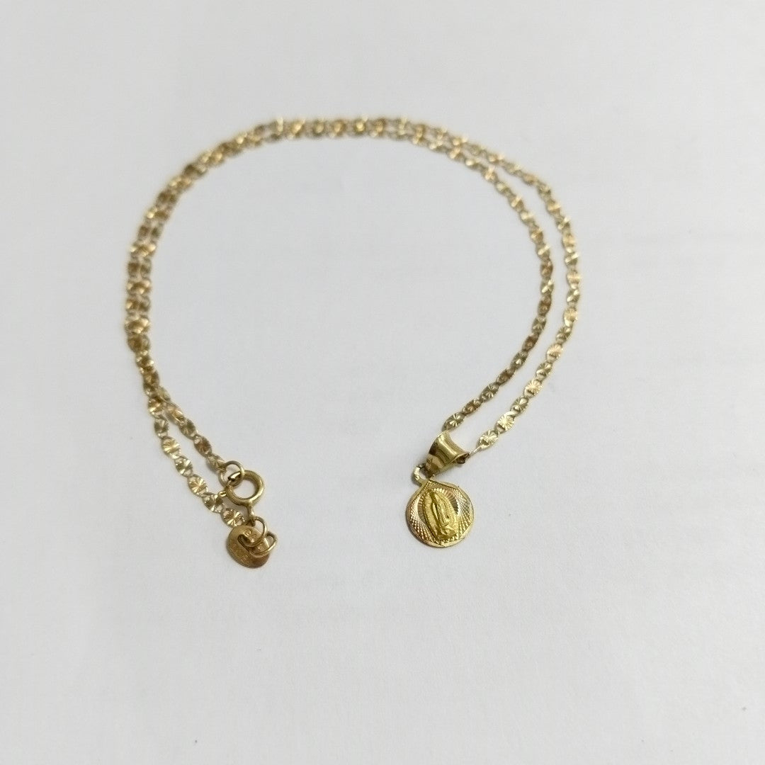 CADENA,MEDALLA RELIGIOSA ORO 10 K 1,60 GRMS (SEMINUEVO)