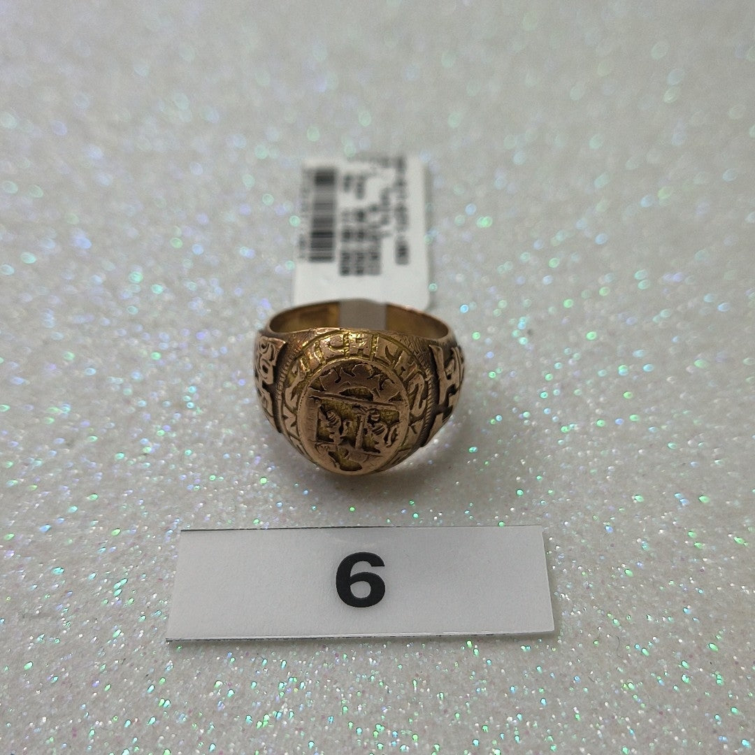 ANILLO DE GRADUACIÓN ORO 10 K 9.8 GRMS (SEMINUEVO)