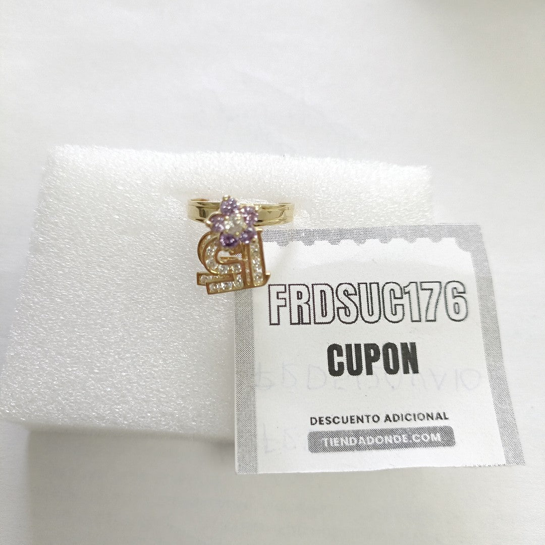 ANILLO CONMEMORATIVO ORO 14 K 4.8 GRMS (SEMINUEVO)