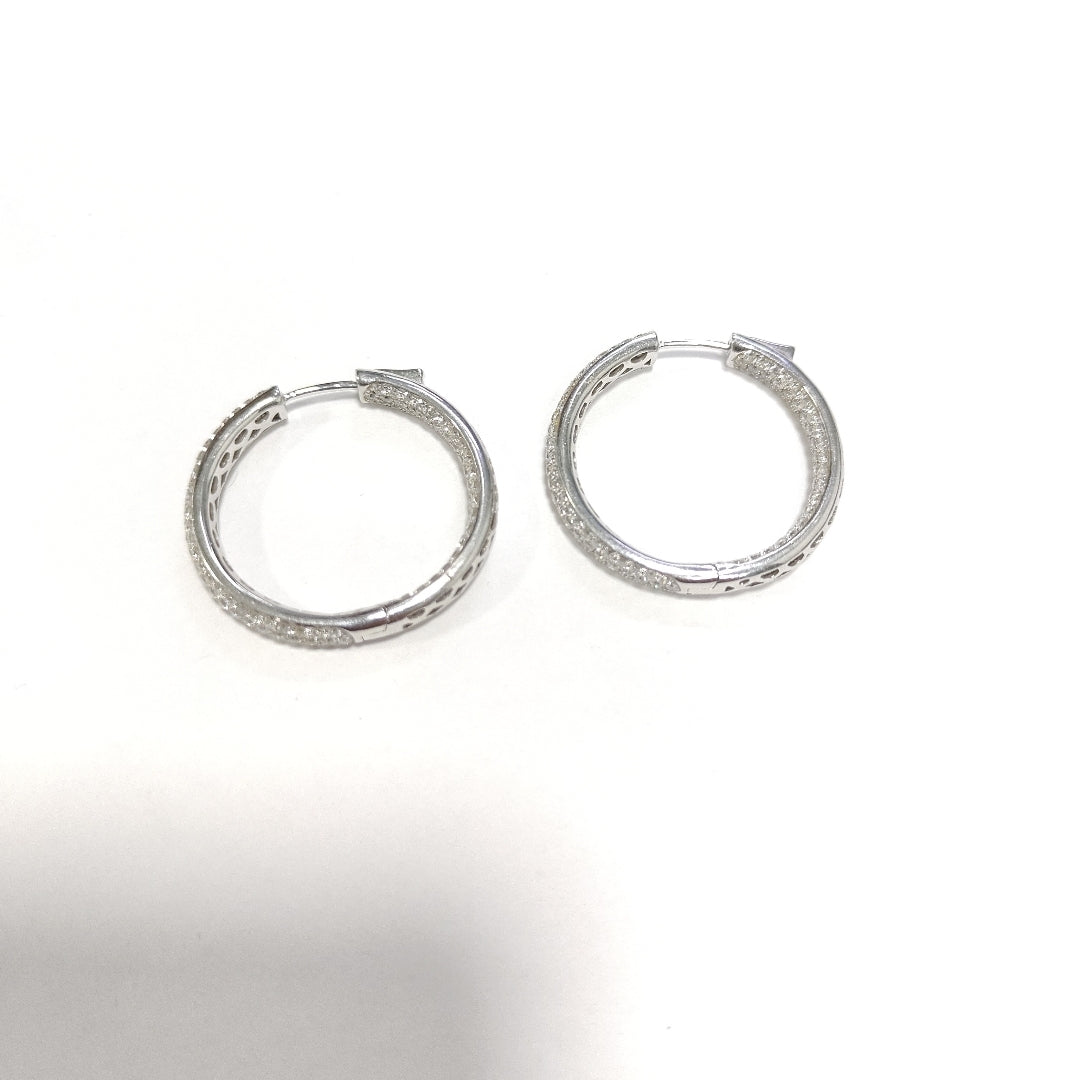 ARRACADAS PAR ORO, ORO BLANCO 18 K 12.7 GRMS (SEMINUEVO)
