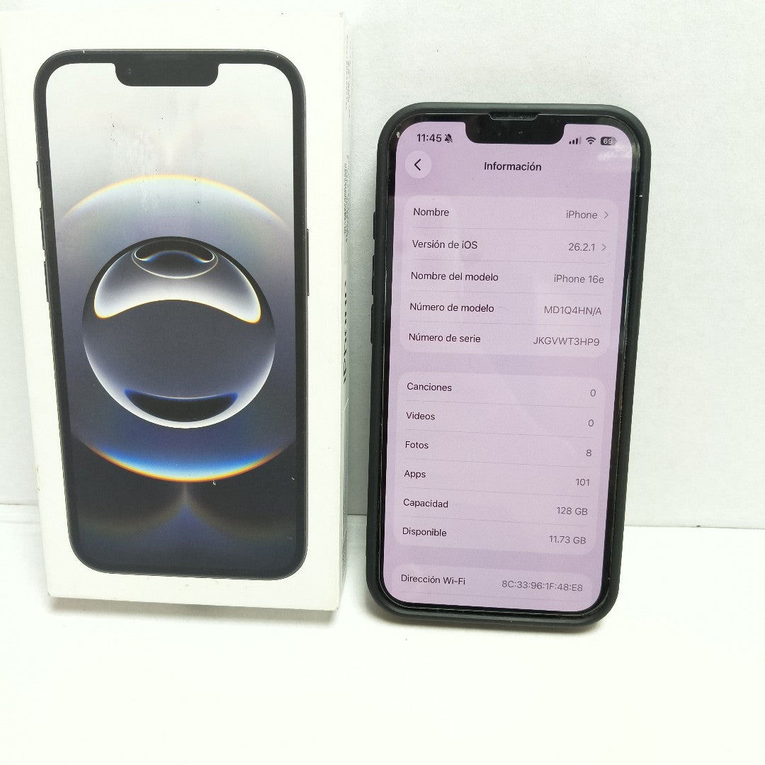 CELULAR APPLE IPHONE 16E A3409 (2025) 128 GB 8 GB RAM (SEMINUEVO)
