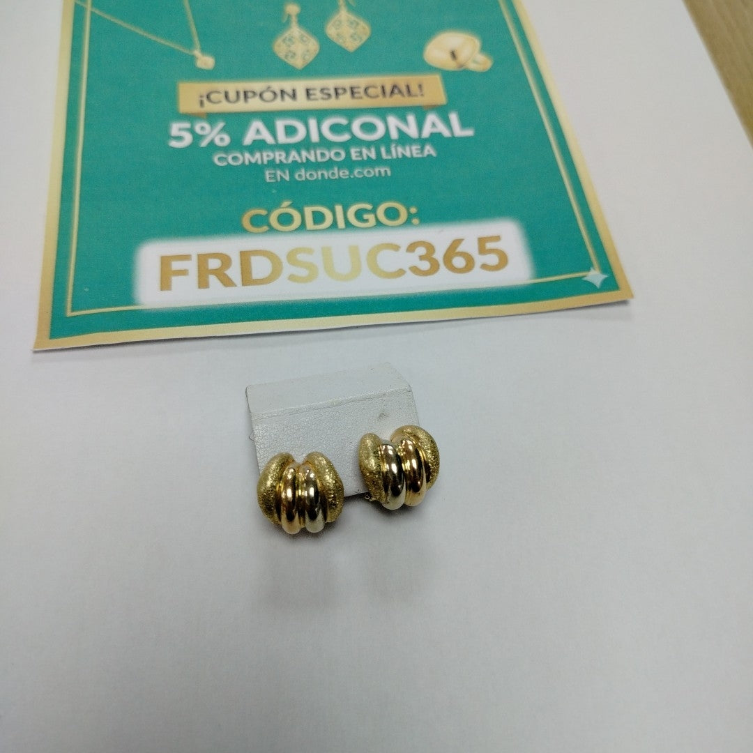 ARETES PAR ORO COMBINADO 14 K 4,90 GRMS (SEMINUEVO)