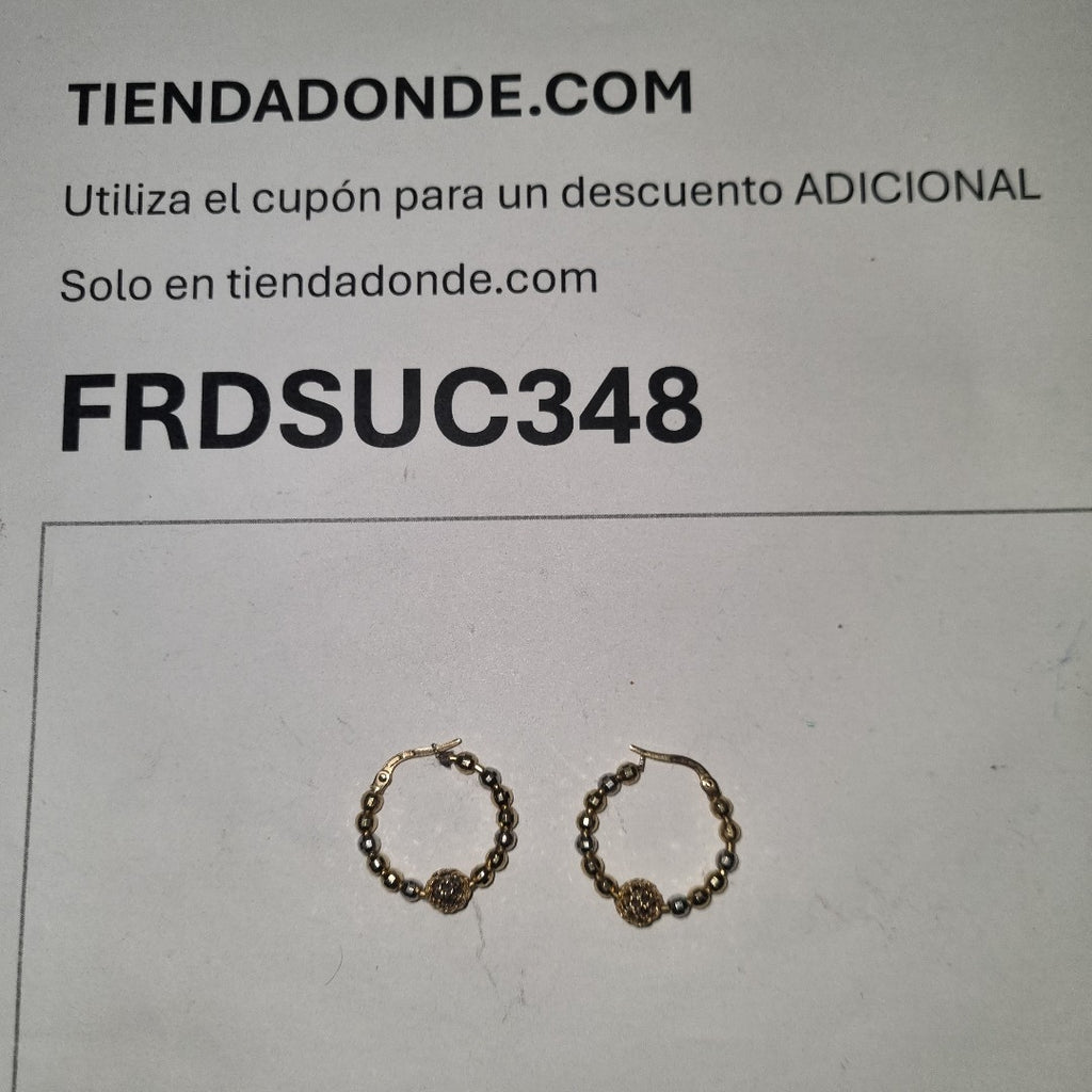 ARRACADAS PAR ORO COMBINADO 14 K 3.8 GRMS (SEMINUEVO)