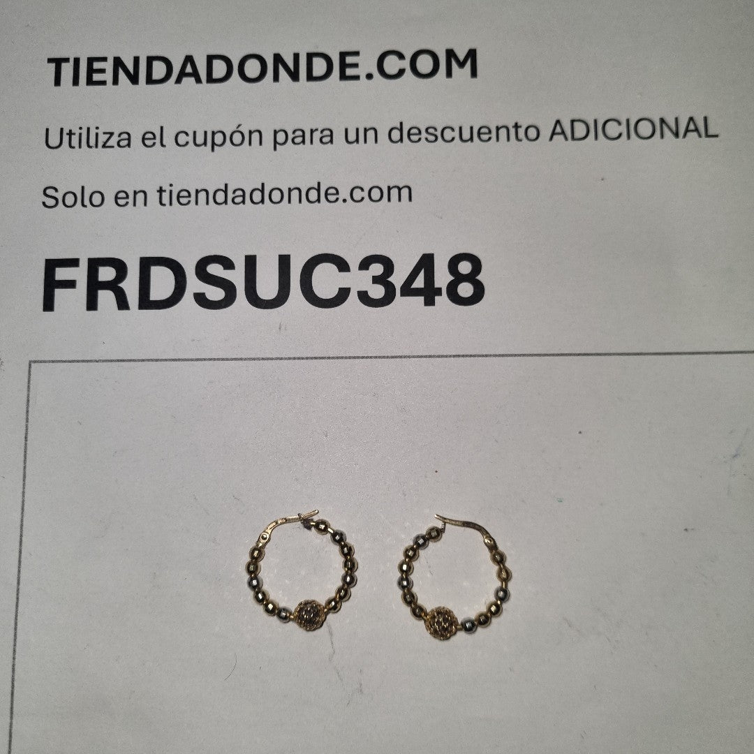 ARRACADAS PAR ORO COMBINADO 14 K 3.8 GRMS (SEMINUEVO)