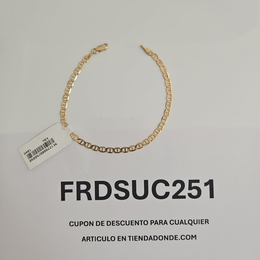 PULSERAS TEJIDO MARINERA ORO 14K 18 CM 2.9 GR (NUEVO)