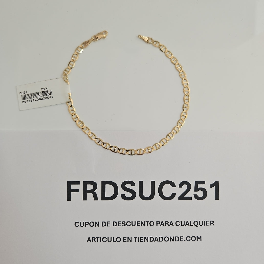PULSERAS TEJIDO MARINERA ORO 14K 21 CM 3.4 GR (NUEVO)