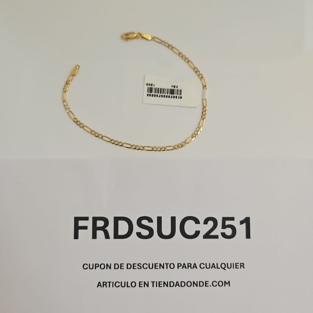 PULSERAS TEJIDO 3X1 DIAMANTADO ORO 10K 18 CM 1.7 GR (NUEVO)