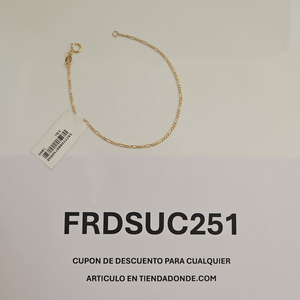 PULSERAS TEJIDO 3X1 ORO 14K 16 CM 0.9 GR (NUEVO)