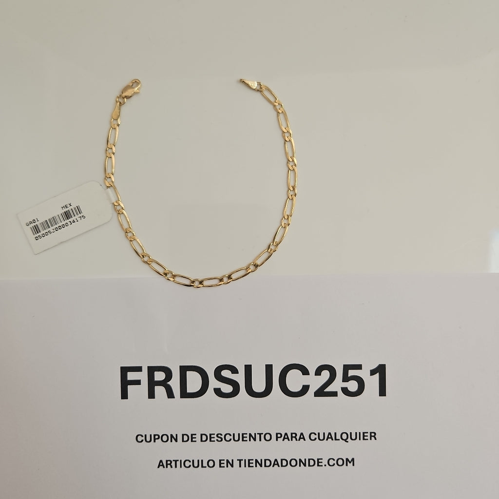PULSERAS 1X1 ORO 14K 18 CM 2.6 GR (NUEVO)