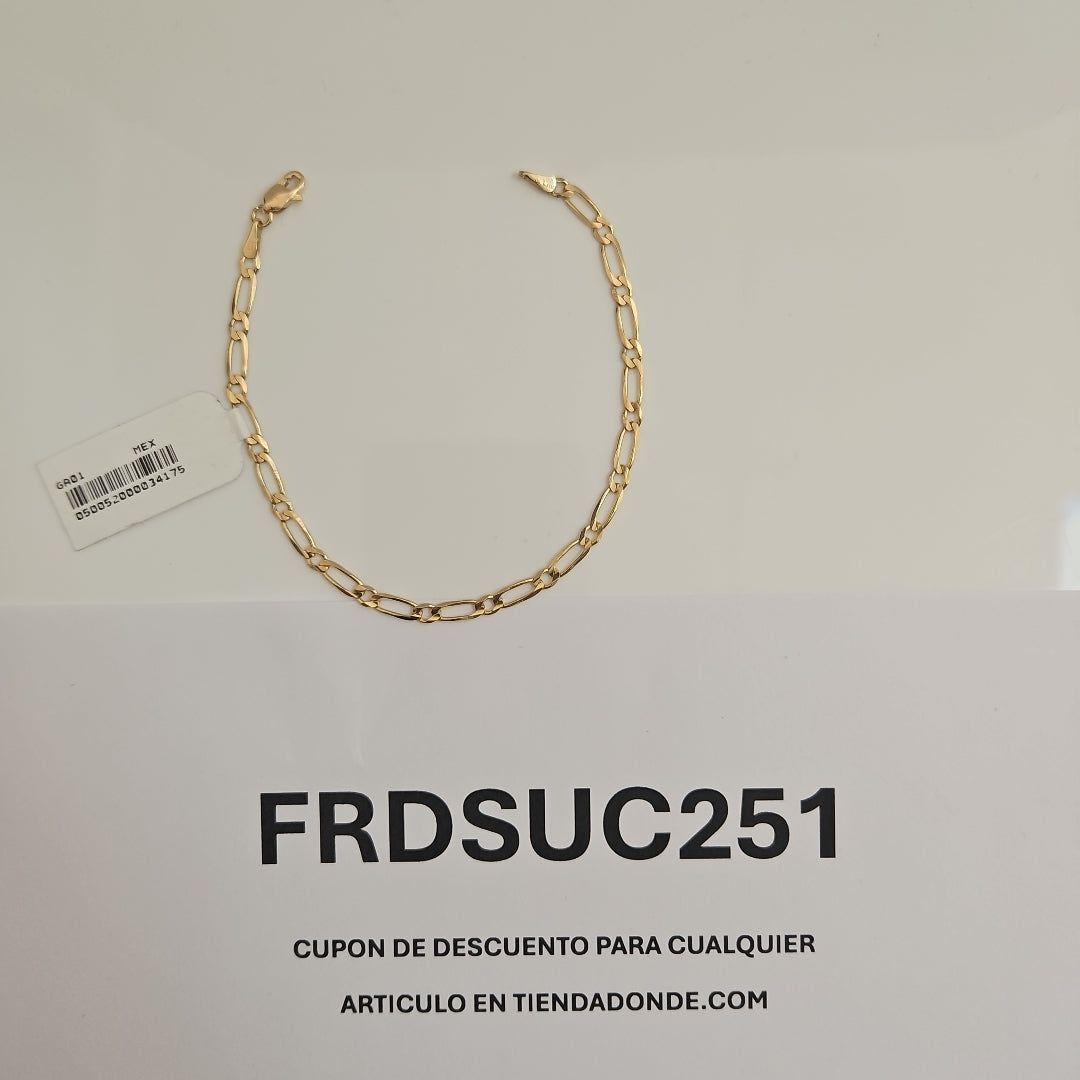PULSERAS 1X1 ORO 14K 18 CM 2.6 GR (NUEVO)