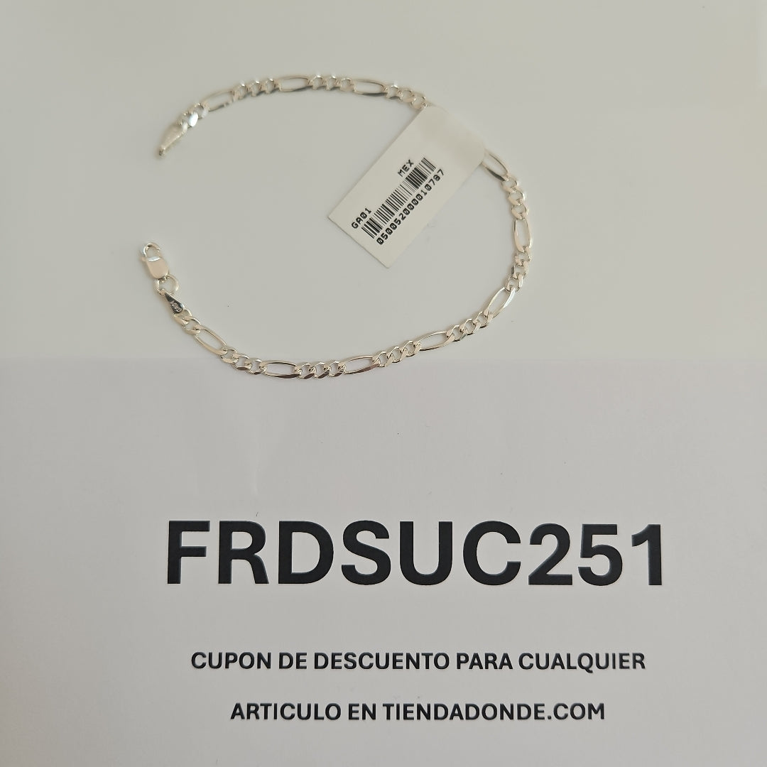 PULSERA TEJIDO 3X1 PLATA .925 18 CM 2.8 GR (NUEVO)
