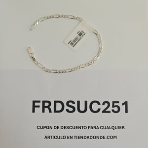 PULSERA TEJIDO 3X1 PLATA .925 18 CM 2.8 GR (NUEVO)