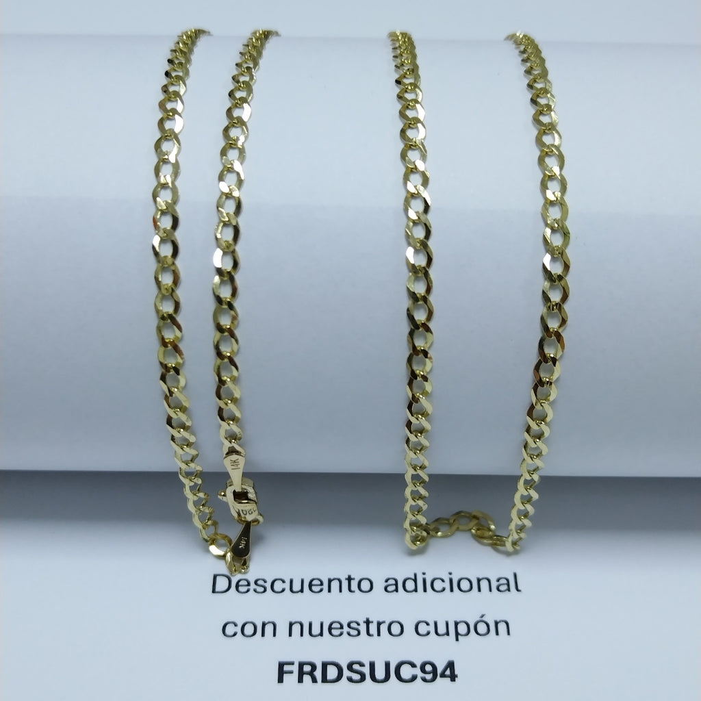 CADENAS TEJIDO BARBADA ORO 14K 60 CM 5.4 GR (NUEVO)